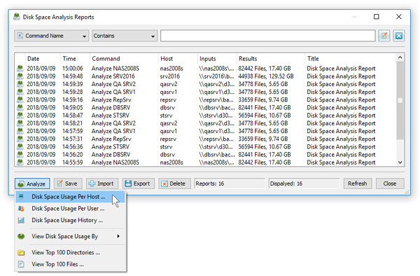 DiskSavvy Server Analyze Disk Usage Per Host